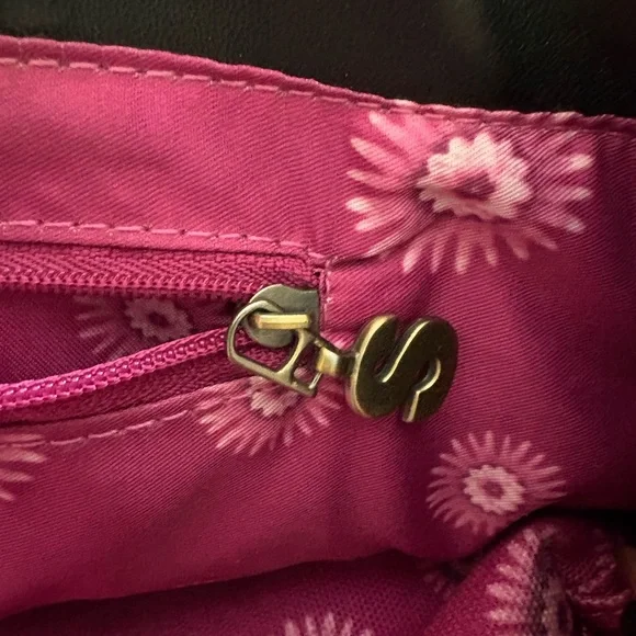 Desigual Embroidered Floral Satchel Tote Bag Black Top Handle Handbag - Picture 9 of 13